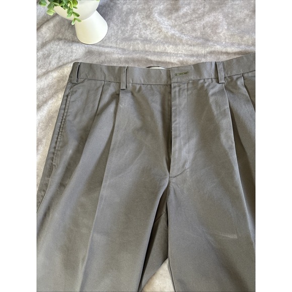 Mens Twill Gray ORVIS Dress Slacks Size 40 -28"inseam Cuffed Hem - Picture 3 of 7